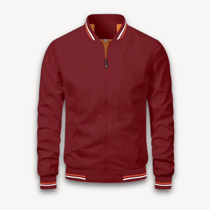 Men's Lightweight Zip-Up Bomber Jacket Windbreaker Ribbed Cuffs