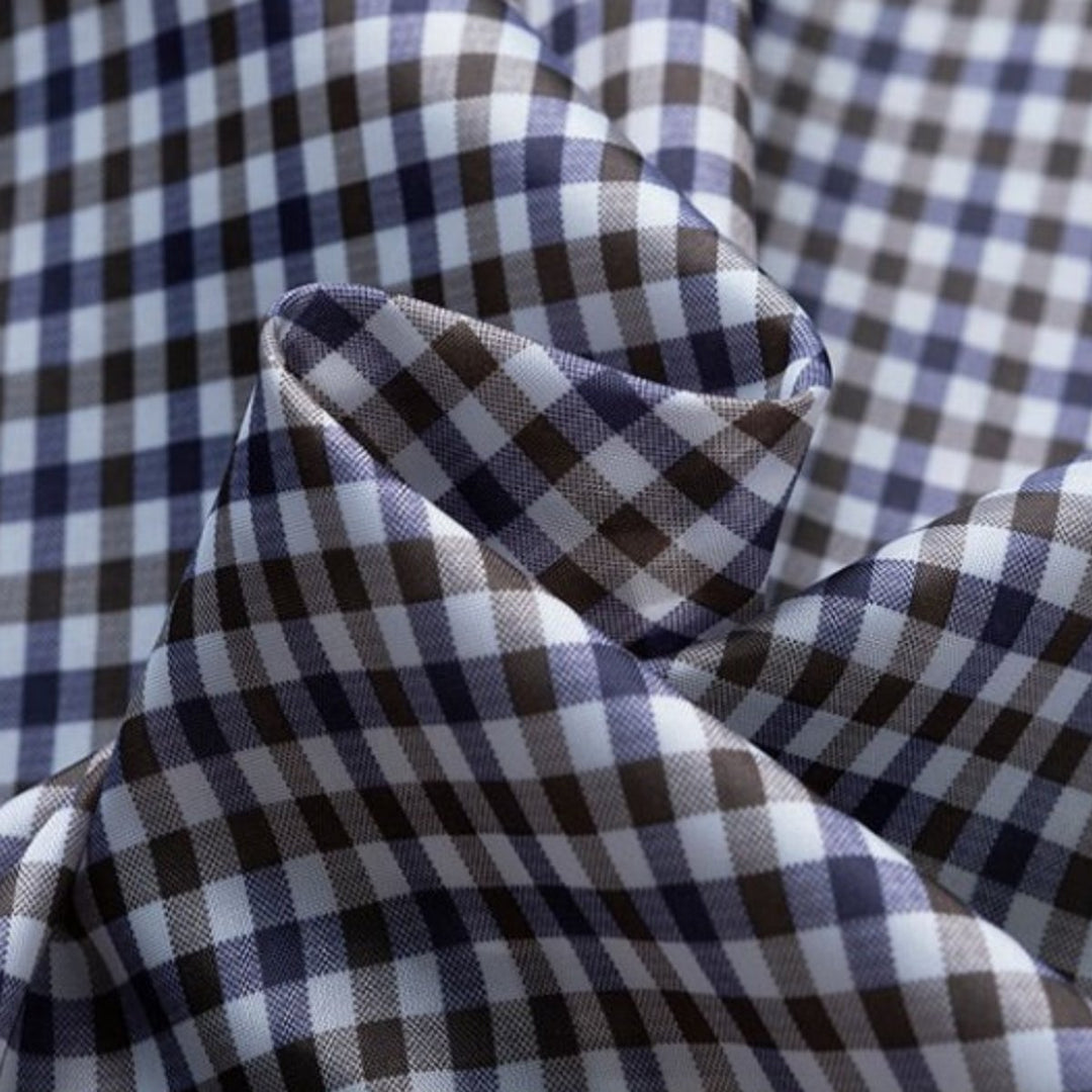 Mens Lightweight Zip-Up Windbreaker Jacket Gingham Lined
