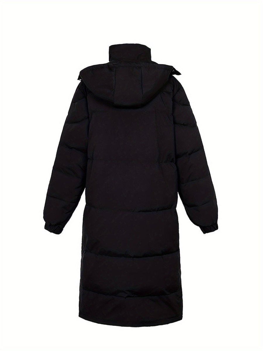Men's Long Padded Hooded Waterproof Zip-Up Winter Coat