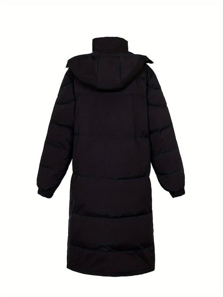 Men's Long Padded Hooded Waterproof Zip-Up Winter Coat