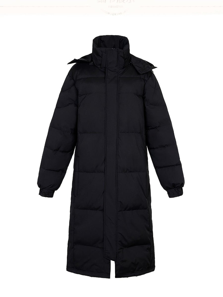 Men's Long Padded Hooded Waterproof Zip-Up Winter Coat
