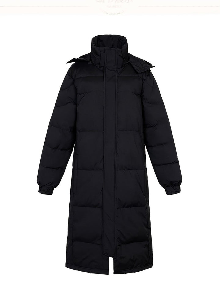 Men's Long Padded Hooded Waterproof Zip-Up Winter Coat
