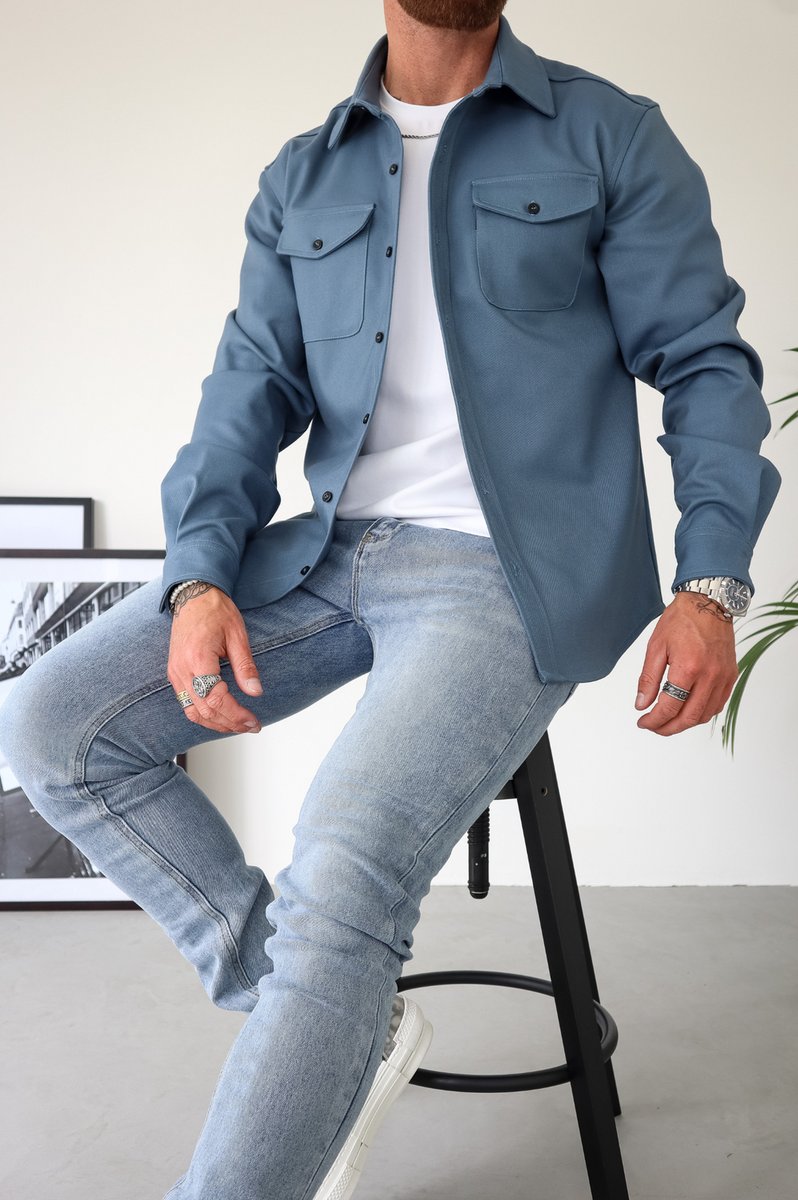 Men's Long-Sleeve Cotton Overshirt Flannel Shirt Jacket