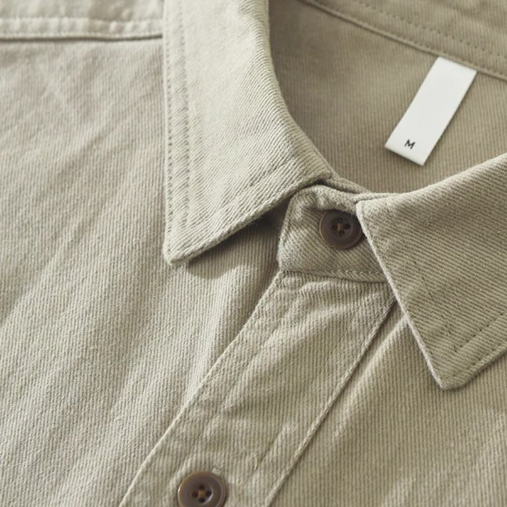 Men's Long-Sleeve Cotton Overshirt Relaxed Fit Double Pocket Flannel Shirt
