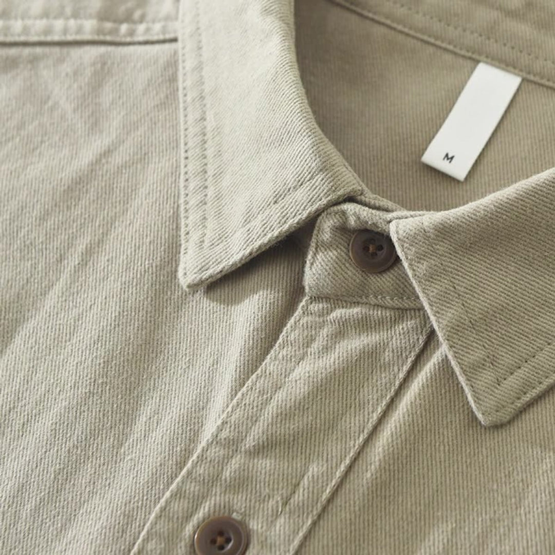 Men's Long-Sleeve Cotton Overshirt Relaxed Fit Double Pocket Flannel Shirt