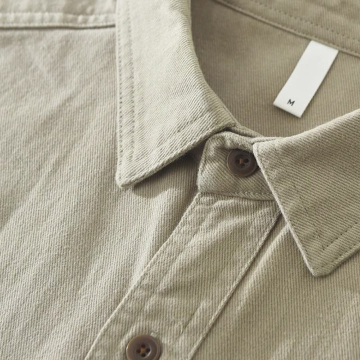 Men's Long-Sleeve Cotton Overshirt Relaxed Fit Double Pocket Flannel Shirt