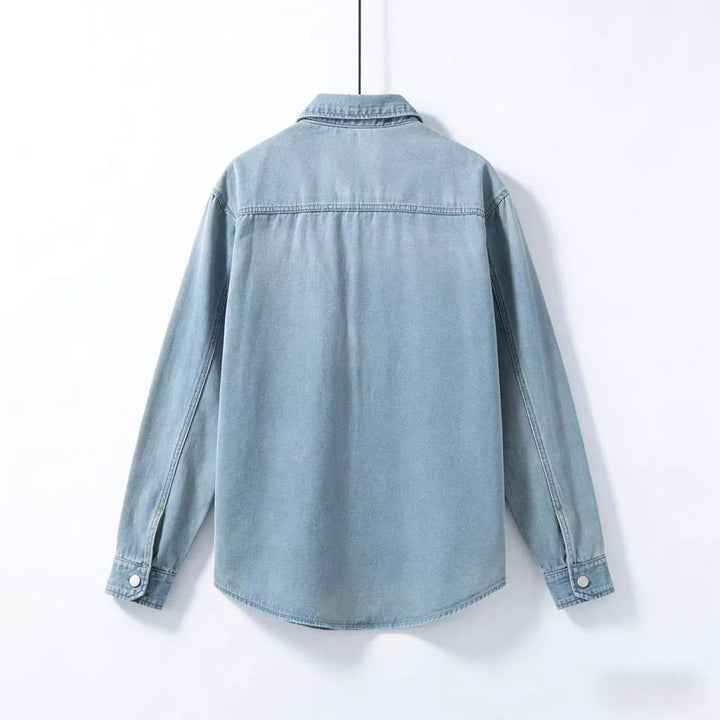 Men's Long-Sleeve Denim Overshirt Relaxed-Fit Layering Shirt