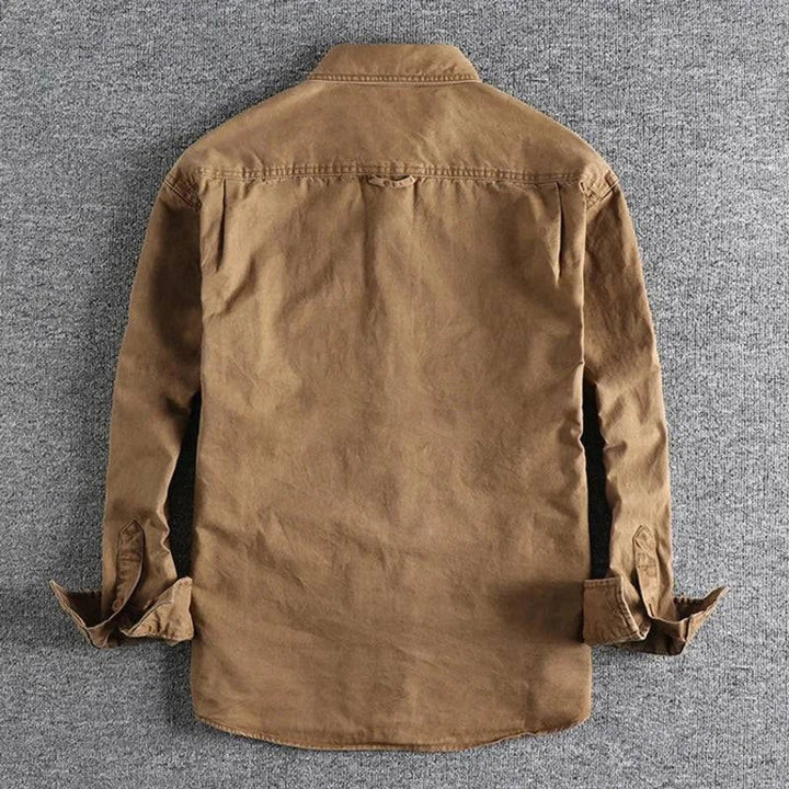 Mens Long-Sleeve Field Shirt Relaxed-Fit Utility Cotton Overshirt
