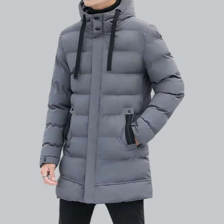 Men's Longline Hooded Waterproof Padded Parka Coat