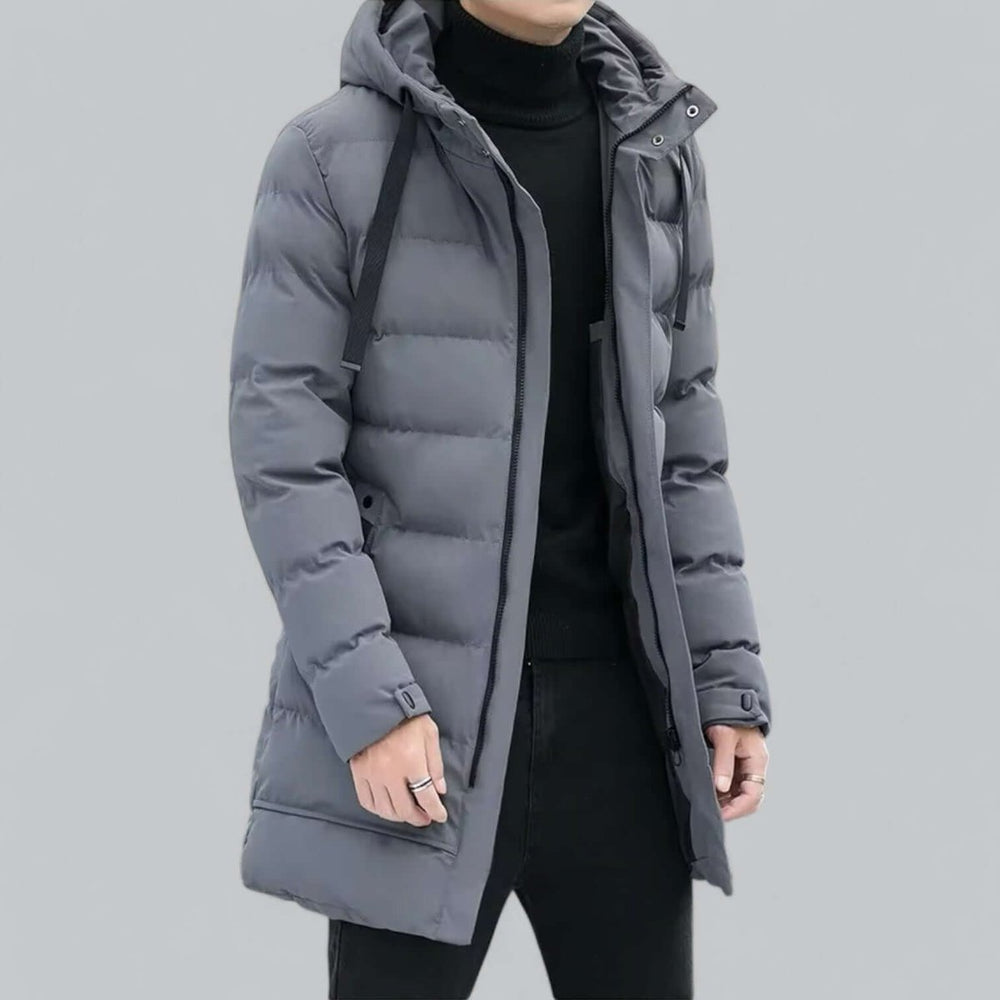 Men's Longline Hooded Waterproof Padded Parka Coat