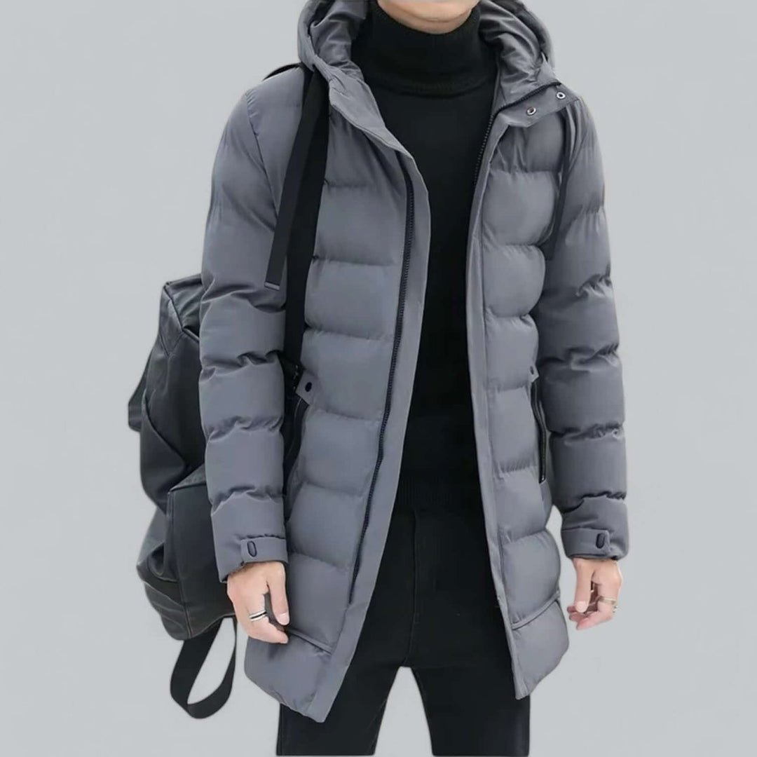 Men's Longline Hooded Waterproof Padded Parka Coat