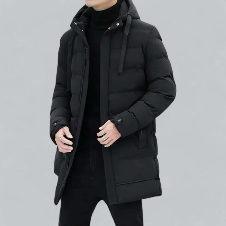 Men's Longline Hooded Waterproof Padded Parka Coat