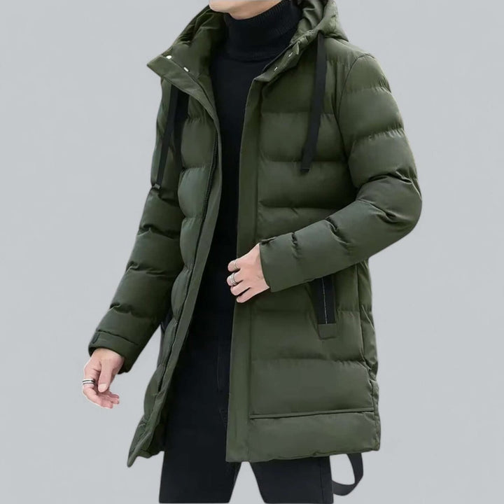 Men's Longline Hooded Waterproof Padded Parka Coat