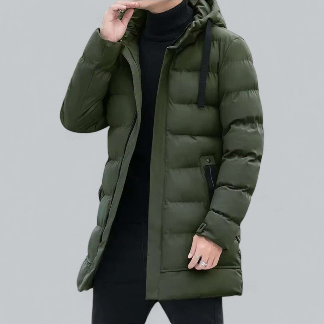 Men's Longline Hooded Waterproof Padded Parka Coat