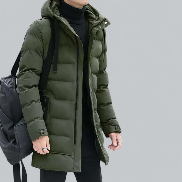 Men's Longline Hooded Waterproof Padded Parka Coat