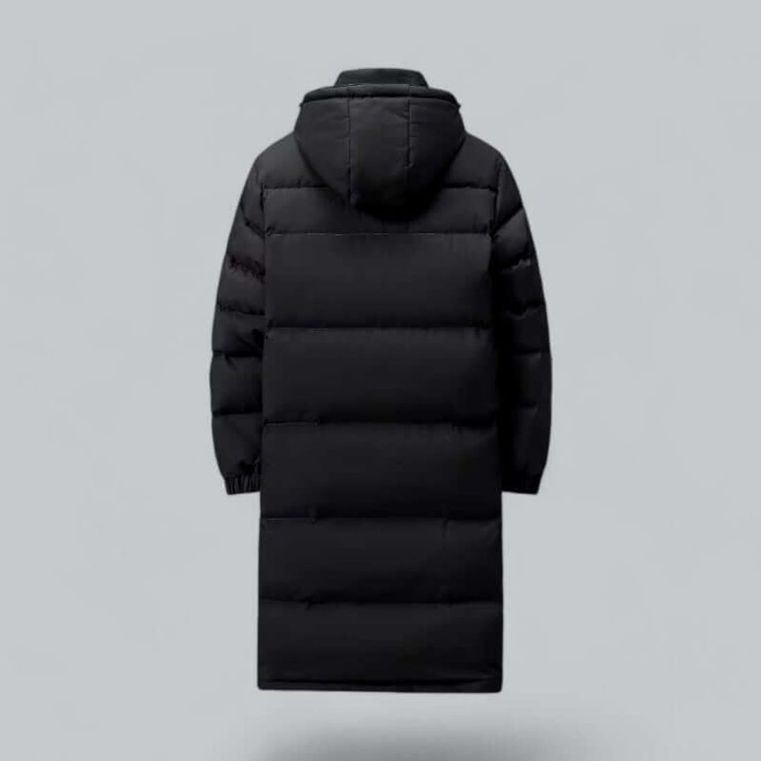 Men's Longline Padded Hooded Windproof Winter Parka Coat