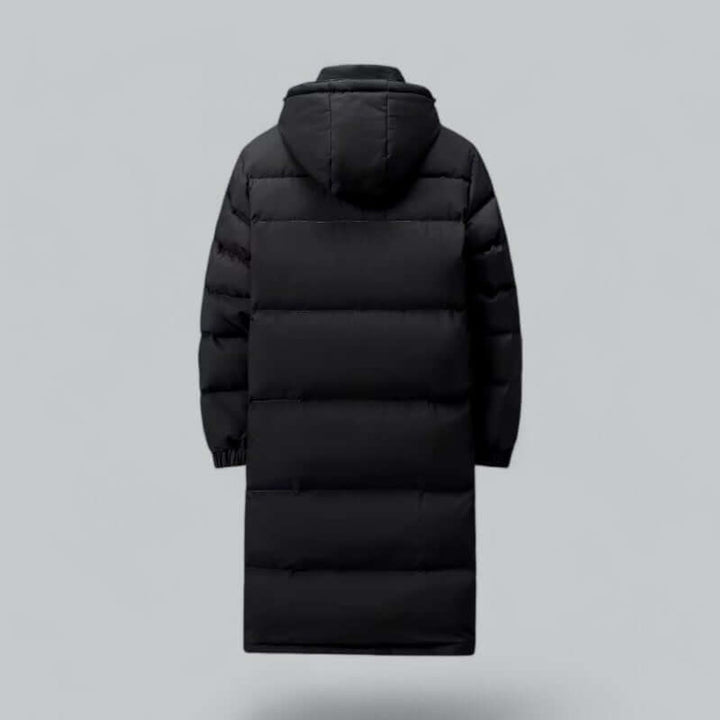 Men's Longline Padded Hooded Windproof Winter Parka Coat