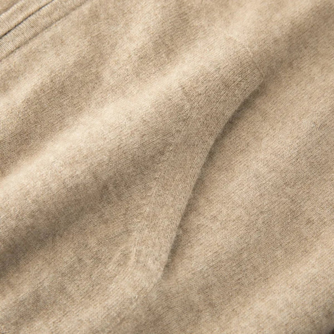 Men's Merino Wool Full-Zip Hoodie Knitted Jumper