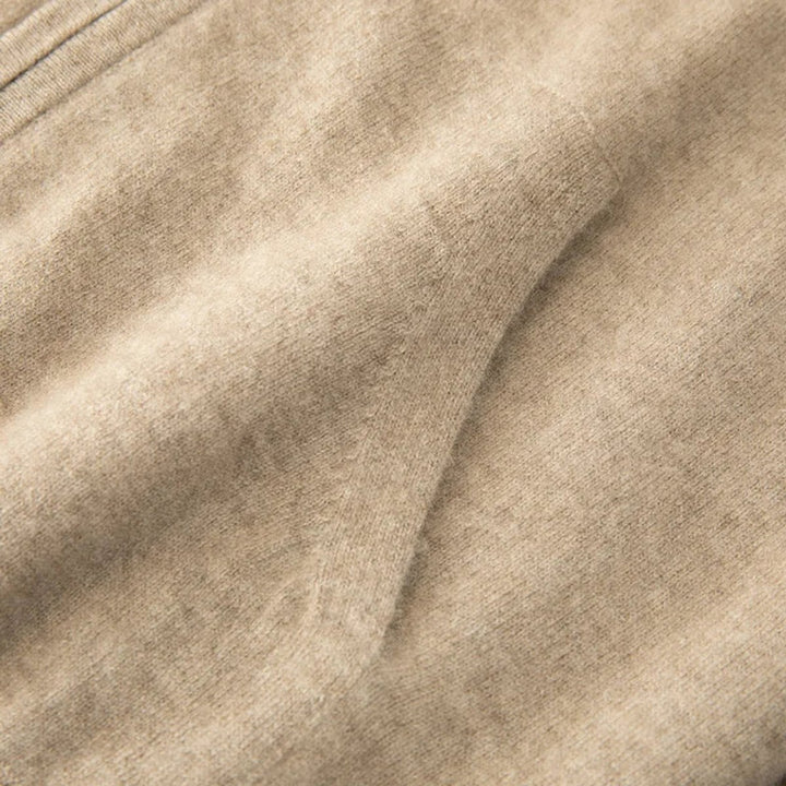 Men's Merino Wool Full-Zip Hoodie Knitted Jumper