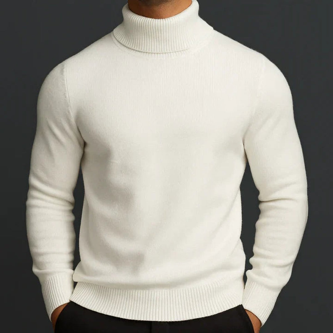 Men's Merino Wool Slim-Fit Turtleneck Knitted Jumper