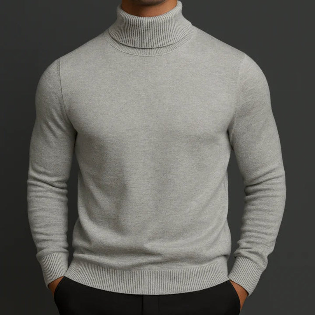 Men's Merino Wool Slim-Fit Turtleneck Knitted Jumper
