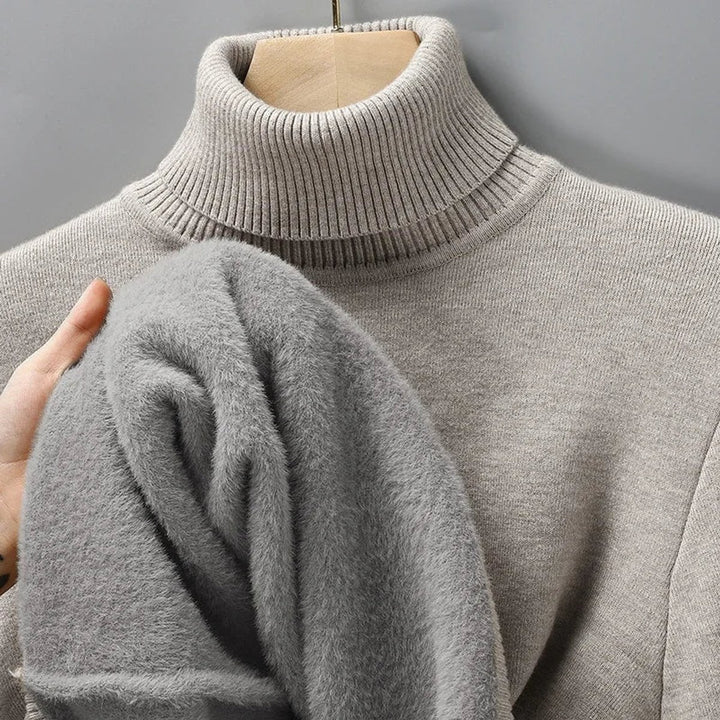 Men's Merino Wool Slim-Fit Turtleneck Knitted Jumper