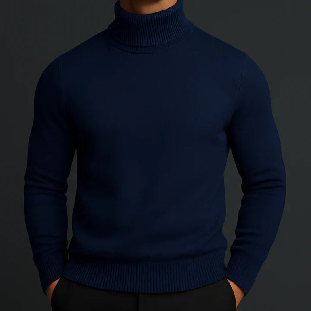 Men's Merino Wool Slim-Fit Turtleneck Knitted Jumper