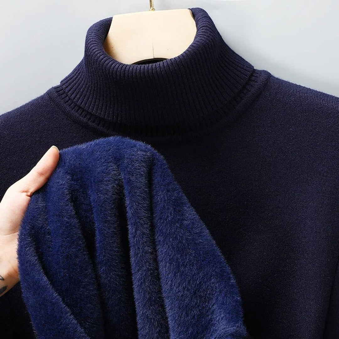 Men's Merino Wool Slim-Fit Turtleneck Knitted Jumper