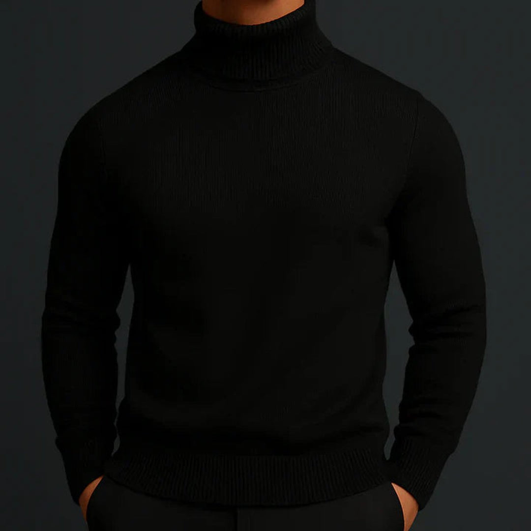 Men's Merino Wool Slim-Fit Turtleneck Knitted Jumper