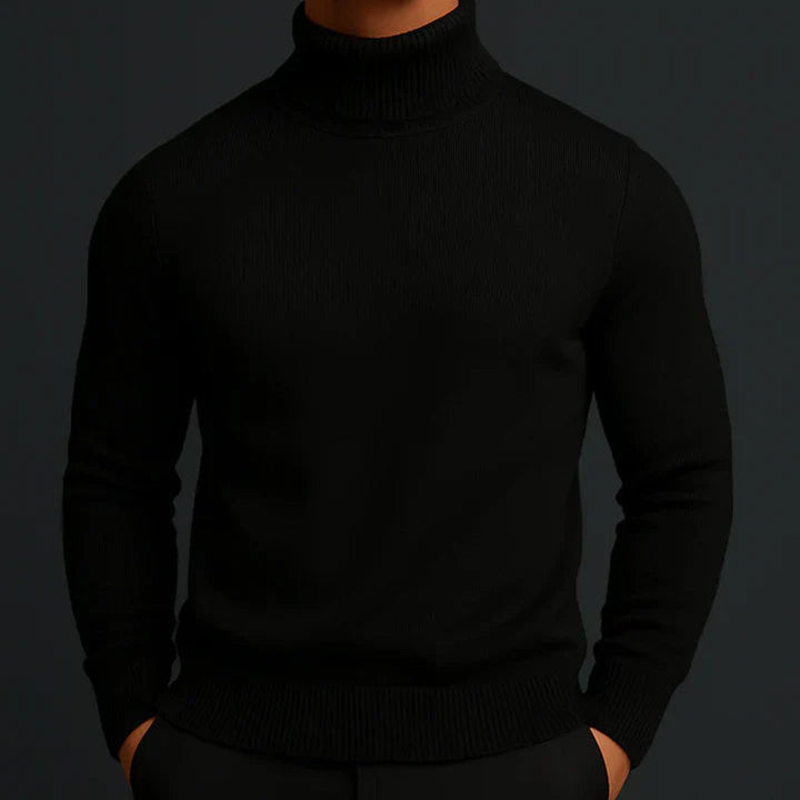 Men's Merino Wool Slim-Fit Turtleneck Knitted Jumper