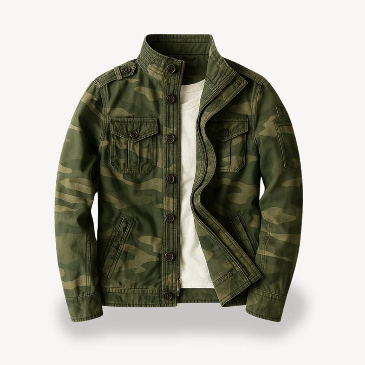 Men's Military-Style Cotton Field Jacket Four-Pocket Bomber
