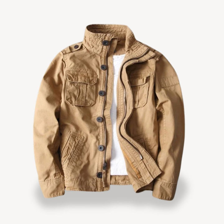 Men's Military-Style Cotton Field Jacket Four-Pocket Bomber