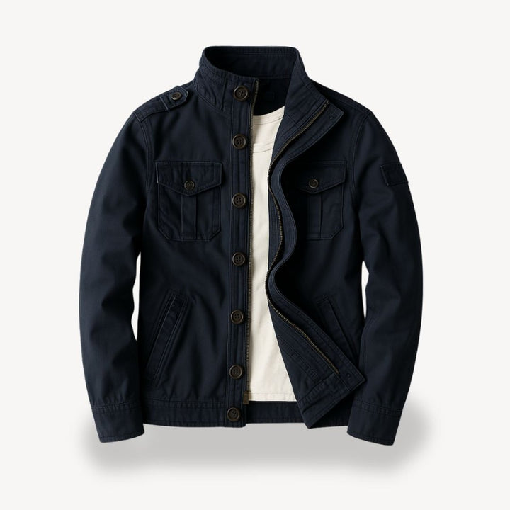 Men's Military-Style Cotton Field Jacket Four-Pocket Bomber