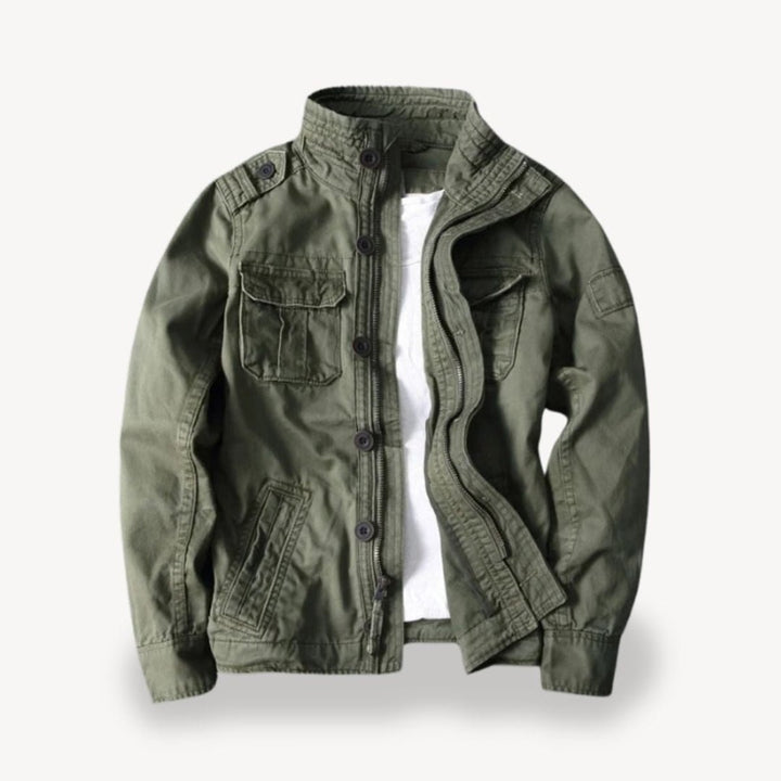 Men's Military-Style Cotton Field Jacket Four-Pocket Bomber