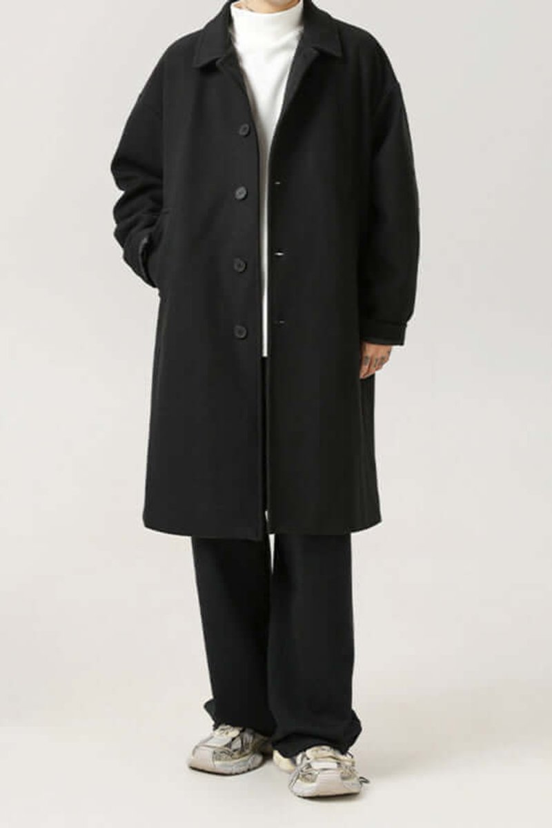 Men's Oversized Button-Up Longline Coat Mens Jacket
