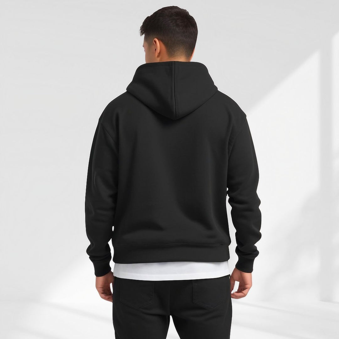 Mens Oversized Drop-Shoulder Fleece Pullover Hoodie Jumper
