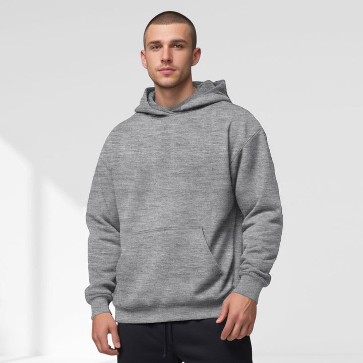 Mens Oversized Drop-Shoulder Fleece Pullover Hoodie Jumper