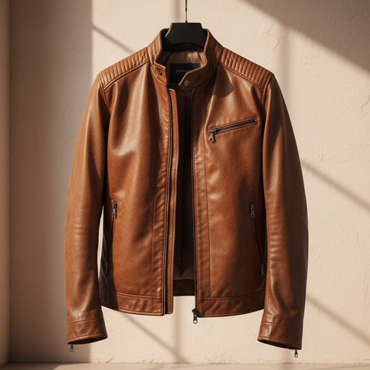Men's Premium Leather Biker Jacket Tailored Fit Mens Jackets
