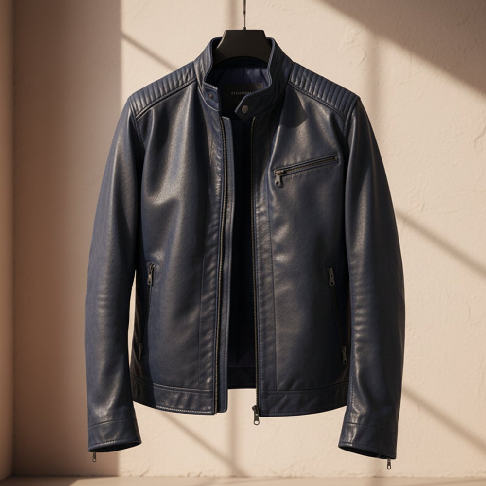 Men's Premium Leather Biker Jacket Tailored Fit Mens Jackets