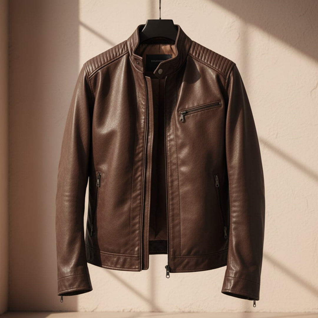 Men's Premium Leather Biker Jacket Tailored Fit Mens Jackets