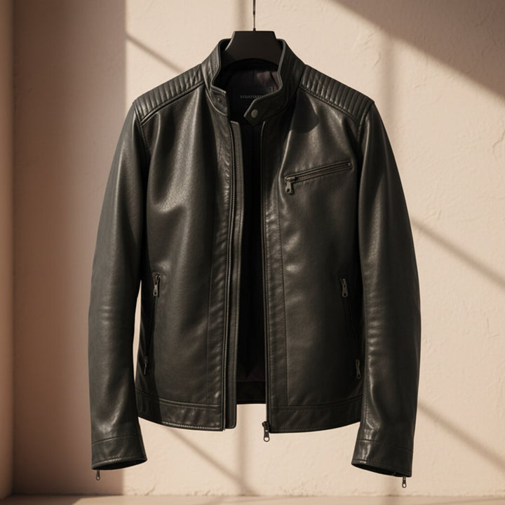 Men's Premium Leather Biker Jacket Tailored Fit Mens Jackets