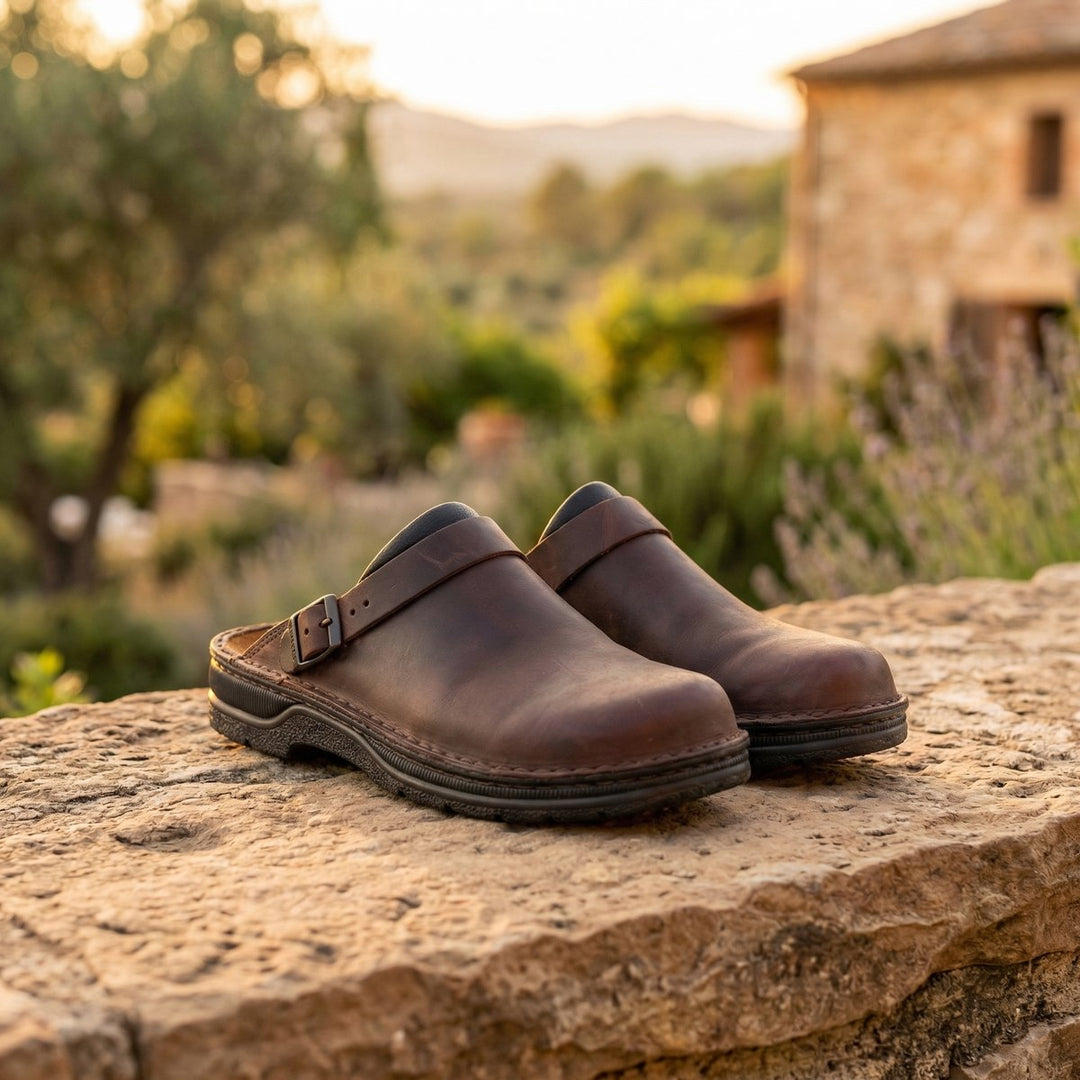 Men's Premium Leather Chelsea Boots Slip-On Clogs