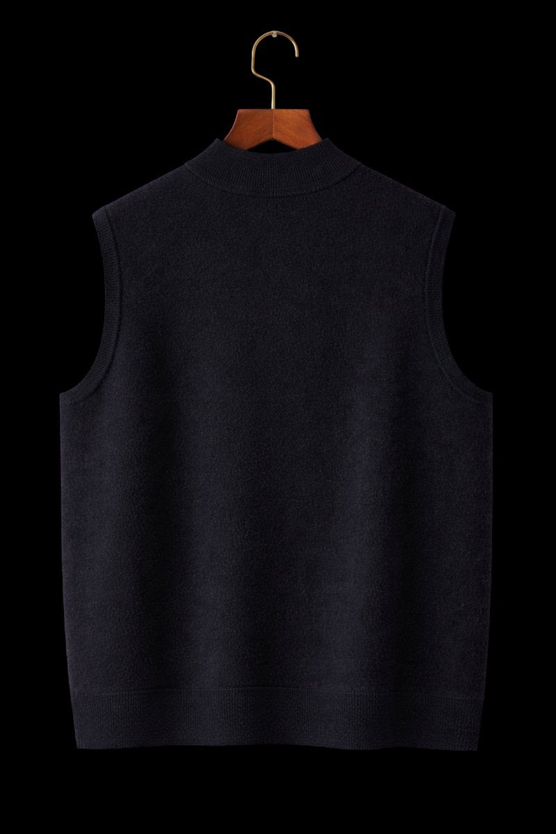 Men's Pure Cashmere Sleeveless Full-Zip Knitted Vest