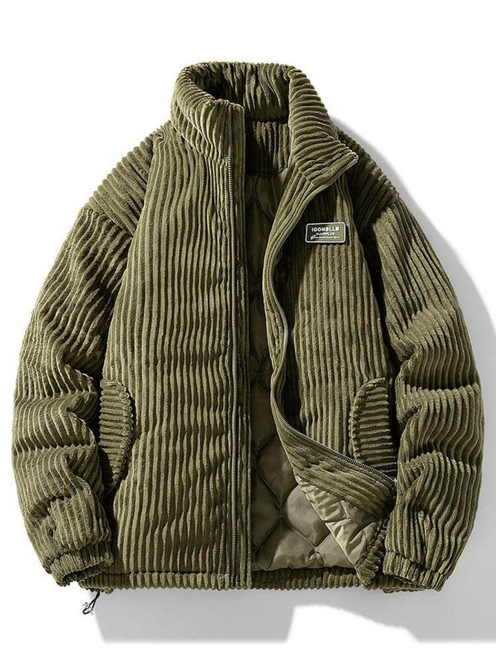 Men's Quilted Corduroy Full-Zip Puffer Jacket