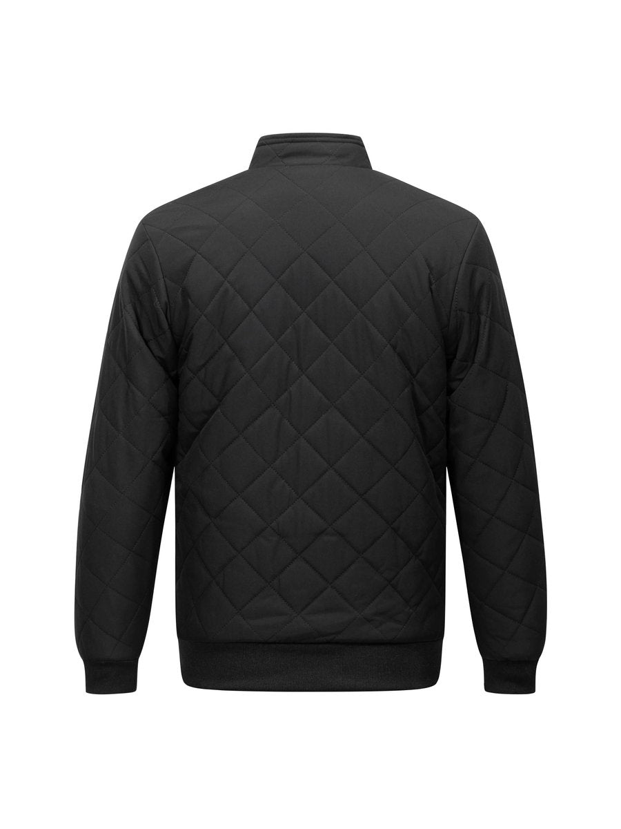 Men's Quilted Fleece-Lined Bomber Jacket Winter Coat