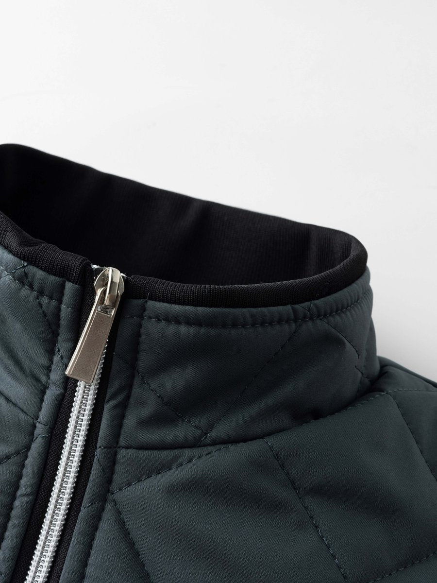 Men's Quilted Fleece-Lined Bomber Jacket Winter Coat