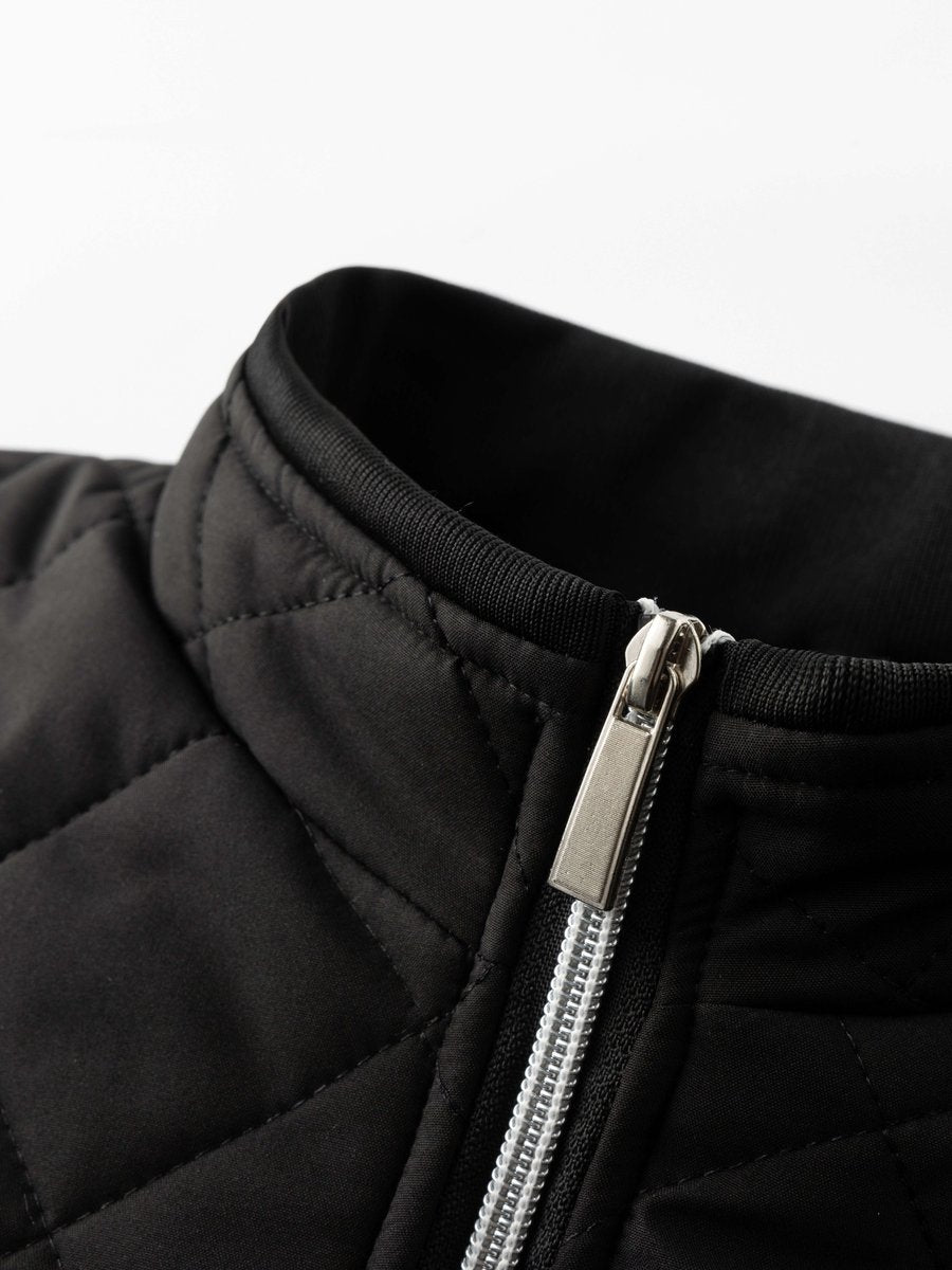 Men's Quilted Fleece-Lined Bomber Jacket Winter Coat