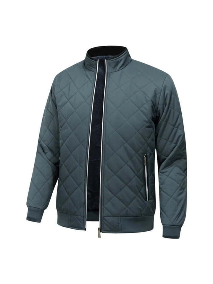 Men's Quilted Fleece-Lined Bomber Jacket Winter Coat
