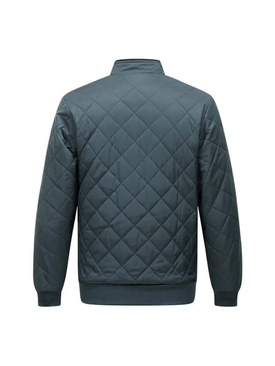Men's Quilted Fleece-Lined Bomber Jacket Winter Coat