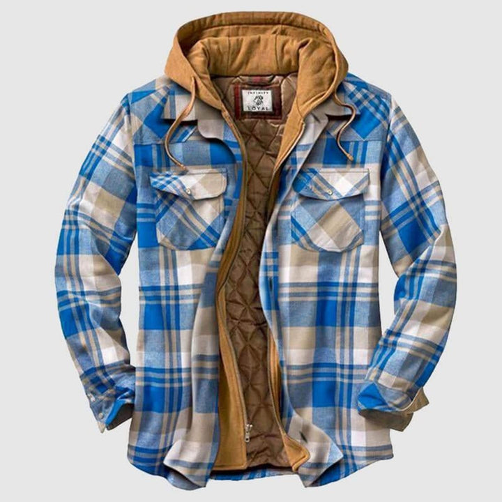 Men's Quilted-Lined Hooded Flannel Shirt Jacket Regular Fit